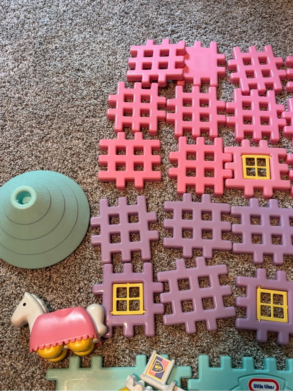Vintage Rare Set Wee Waffle Storybook Castle - Pastel Pink, Purple & Blue
